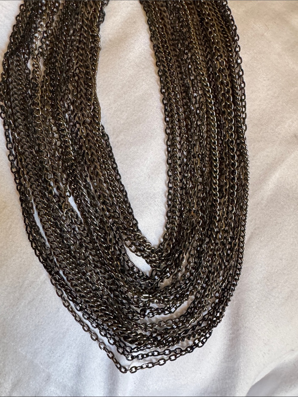 Layered Black Multi-Chain Statement Necklace - Picture 4 of 5